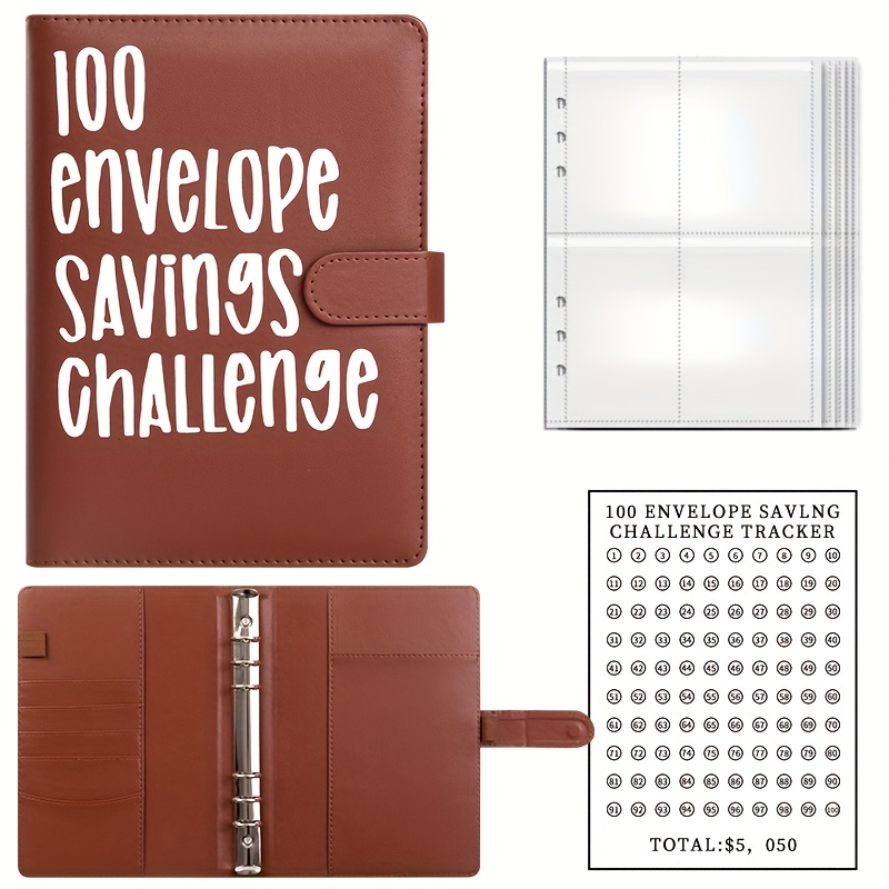 100 Envelopes Money Saving Challenge Binder Budget Binder - Temu
