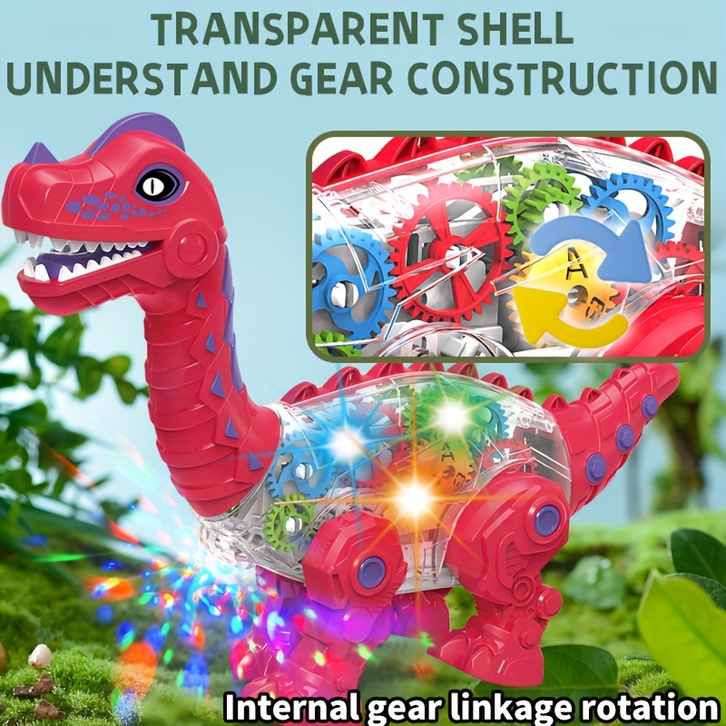 

Electric Light Music Dinosaur Wrist Dragon, Simulated Walking On The Ground, Transparent Body With Colorful Lights, Light-up Musical Walking Dinosaur Toy (3 Aa Batteries Not Included)