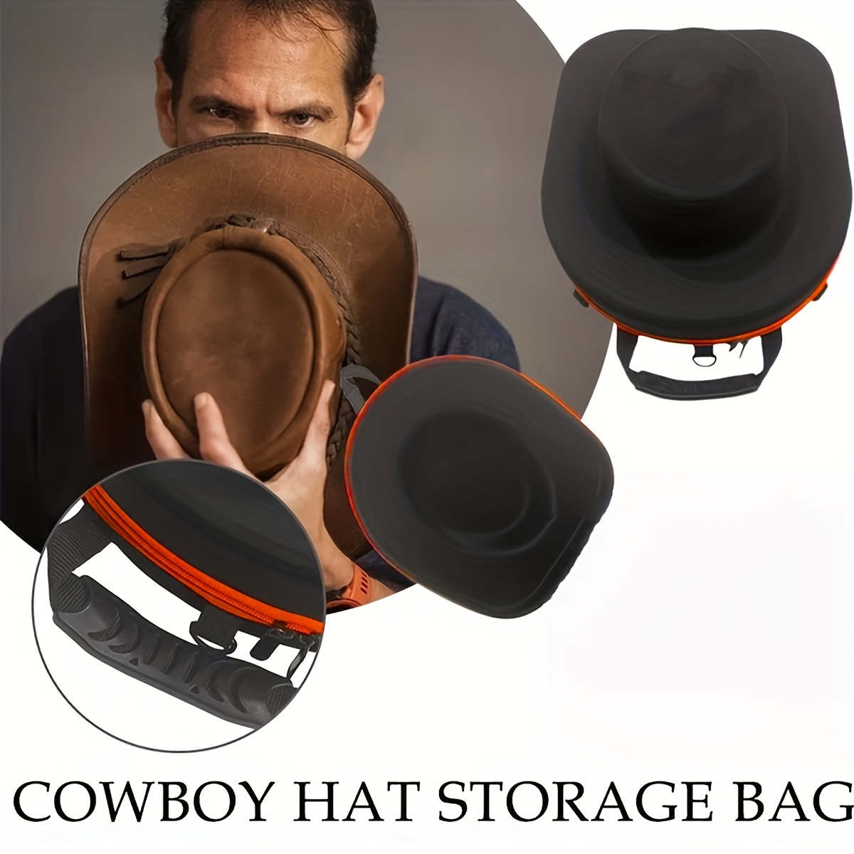 Travel Fedora Case Bucker/Baseball Hats Storage Box Adjustable