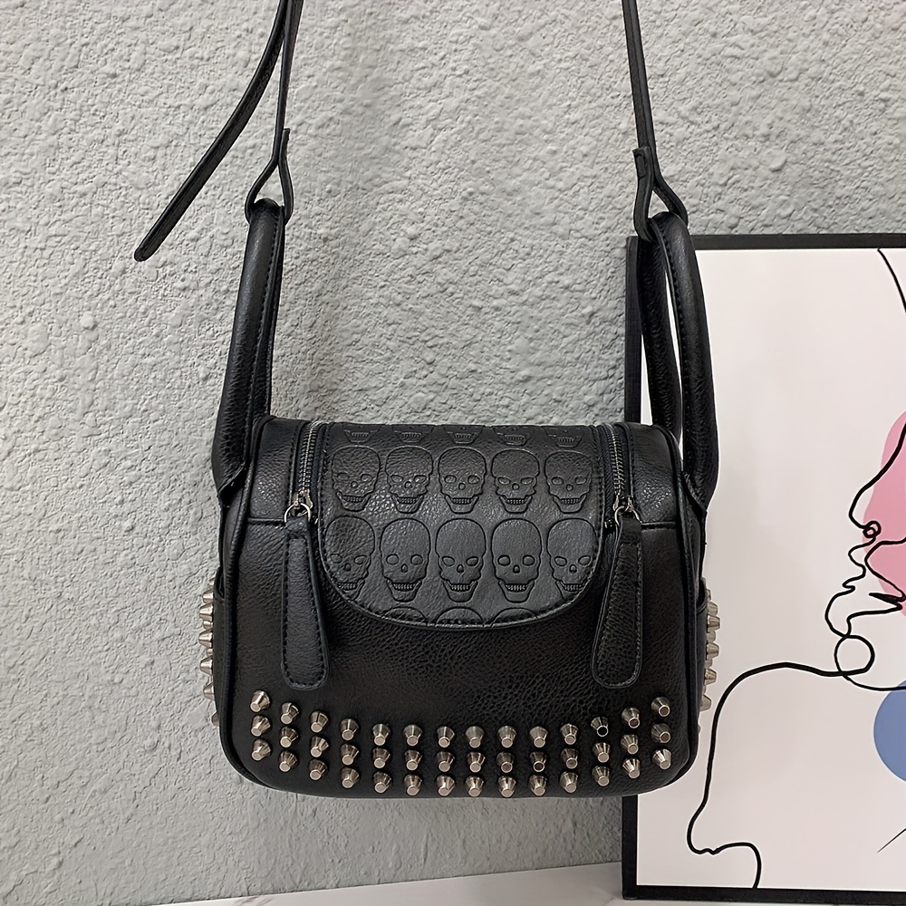 Gothic Skull Messenger Bag, Dark Punk Style Crossbody Bag, Women's Fashion  Handbag, Shoulder Bag & Purse - Temu