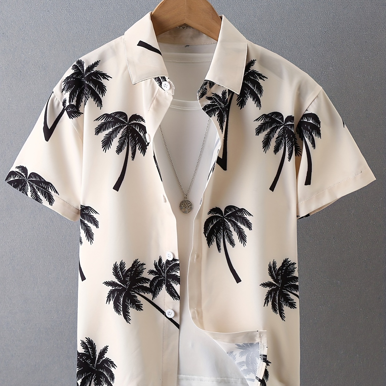 Boys Coconut Trees Short Sleeves Shirt For Vacation Beach Kids Summer Clothes