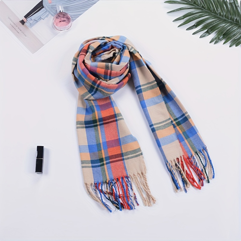 Striped Plaid Thick Scarves Cashmere Imitation Scarf British Classic Luxury  ✨