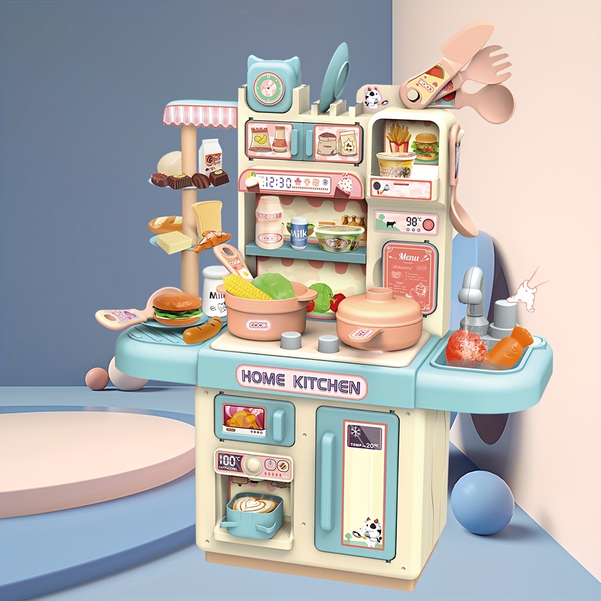 Pretend Play Kitchen Accessories Playset Kids Play Kitchen - Temu