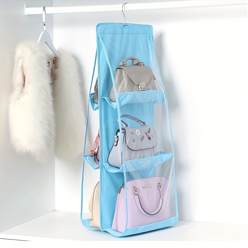 Organizador de bolso para armario, organizador de bolsos colgantes y  almacenamiento, soporte transparente para colgar bolsos, 8 bolsillos más  grandes