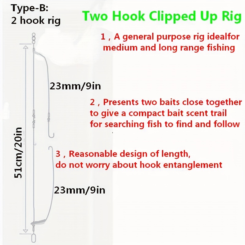 1 Bag Sea Fishing Double Drop Pompano Rigs Long Casting Hook - Temu