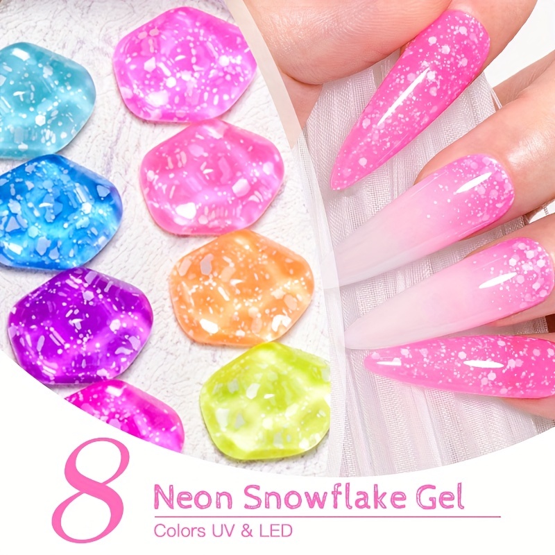 Snowflake gel ! Fun gel (Jelly Gel Nail Polish Set Clear Glitter