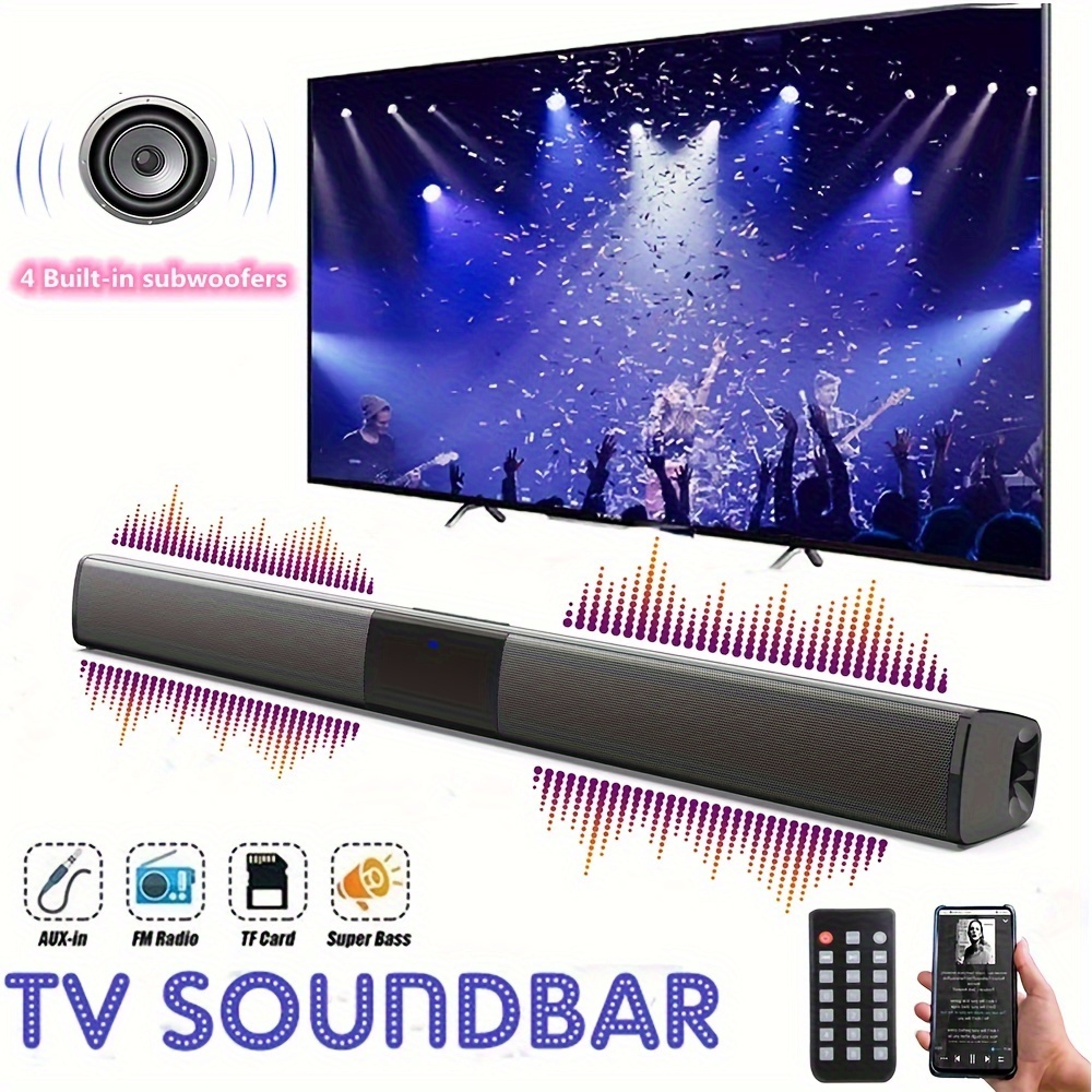 Barra de sonido, barras de sonido para TV, barra de sonido, sistema de  sonido envolvente de audio de cine en casa con Bluetooth inalámbrico 5.0  para