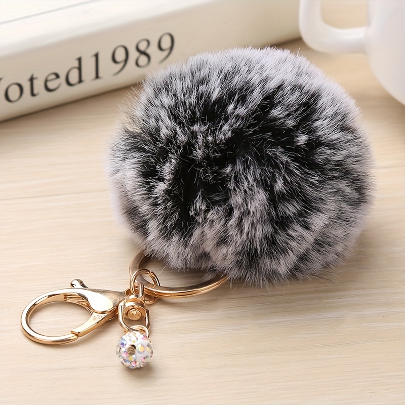 Solid Pom Pom Keychain Fluffy Key Chain Ring Purse Bag Backpack Charm  Earbud Case Cover Accessories Women Girls Gift - Jewelry & Accessories -  Temu