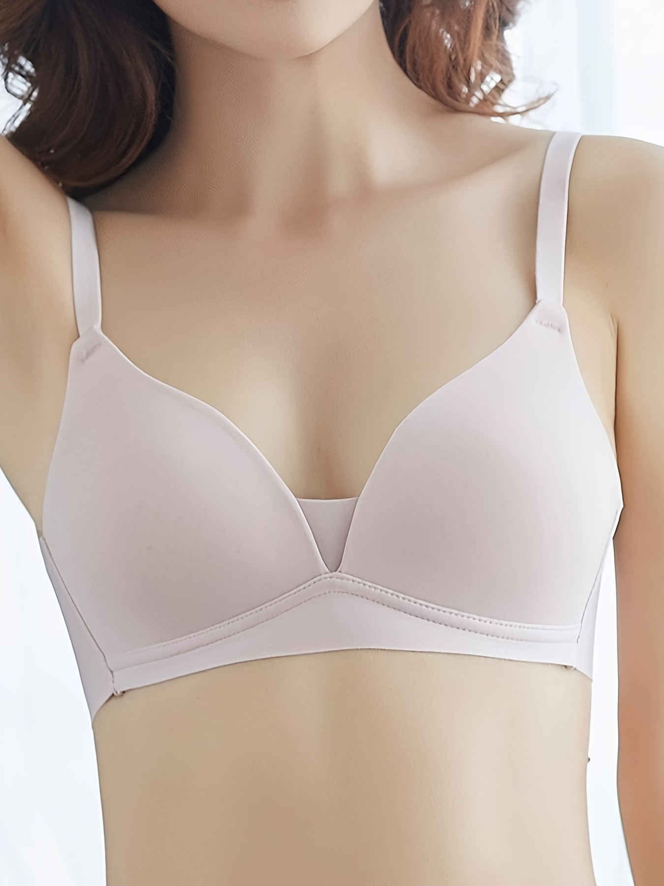 Classic Smooth Gathering Side Bra Without Steel Ring Ladies Front Clasp Brassiere  Daily Casual Breathable Underwear at  Women's Clothing store