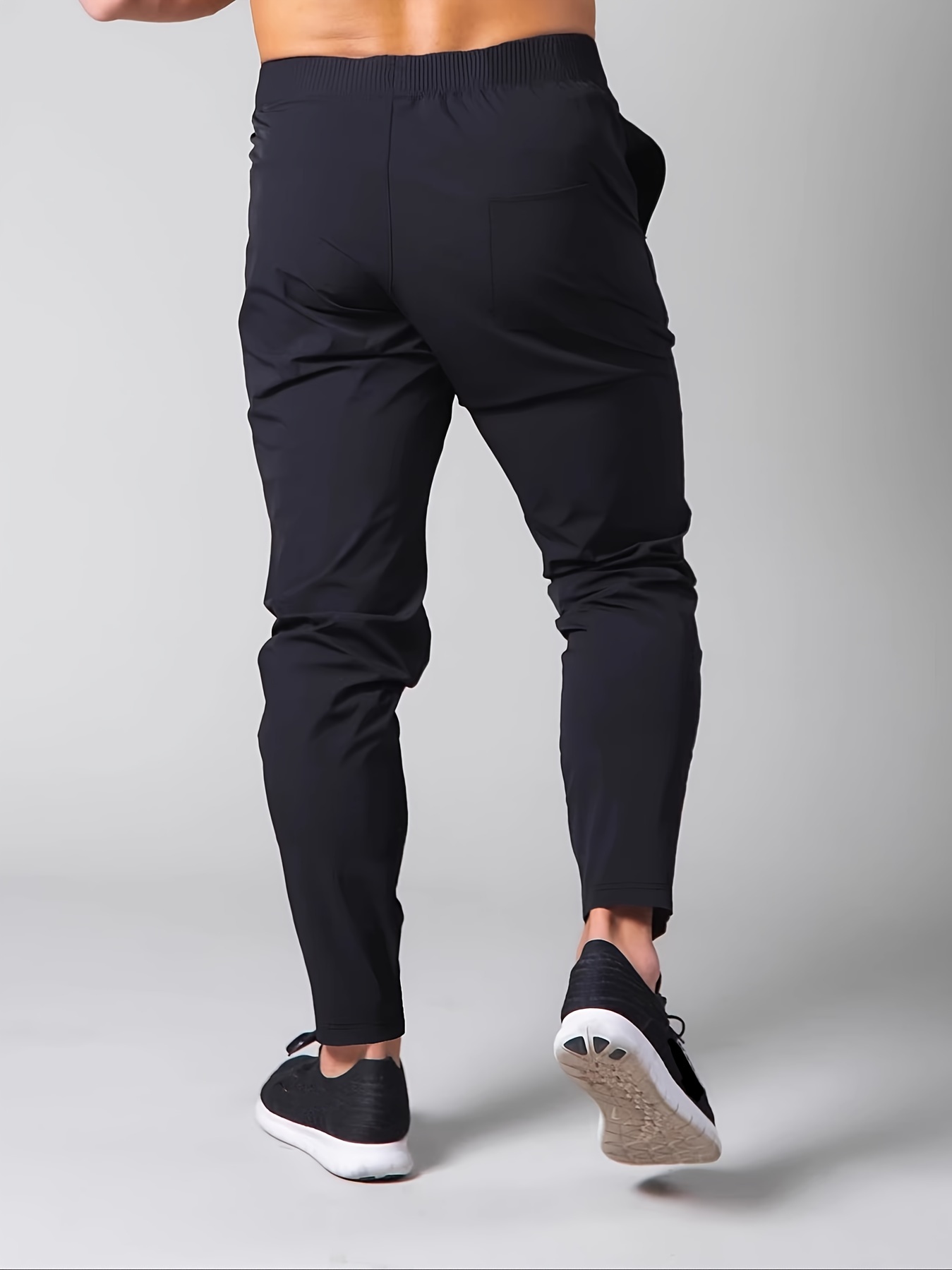 Joggers De Ajuste Delgado De Moda, Pantalones Deportivos Casuales Con  Cordón De Cintura Elástica Para Hombre