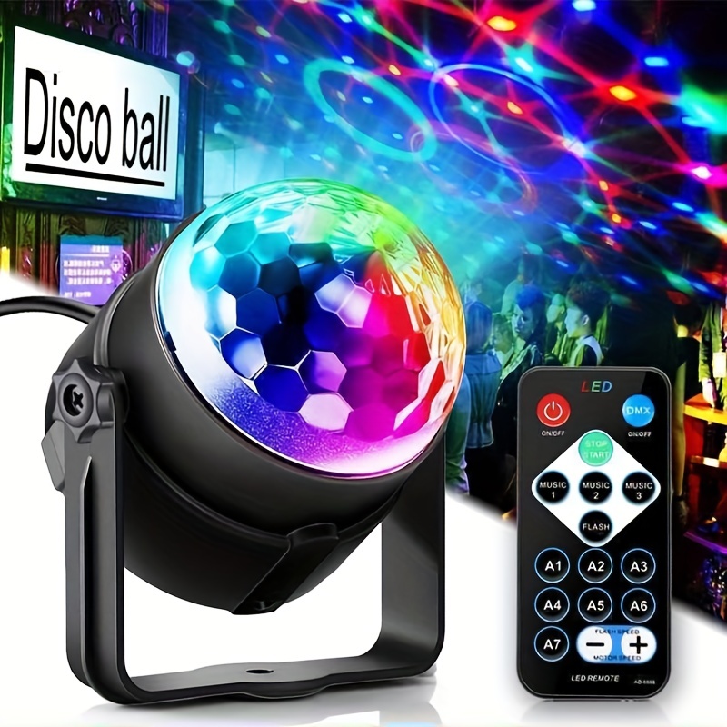 Boule Disco LED Lumière Disco, Boule à Facette 3 Modes de Musique