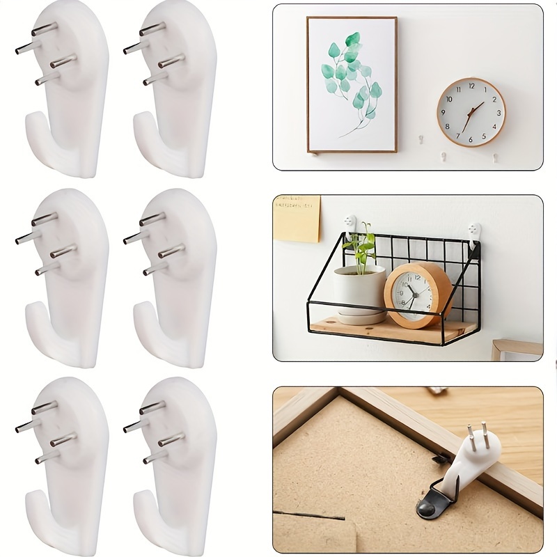 43pcs/Set White Painting Photo Frame Hook Plastic Invisible Wall Hooks  Mount Photo Picture Nail Hook Hanger Mirror Hanging Hangers