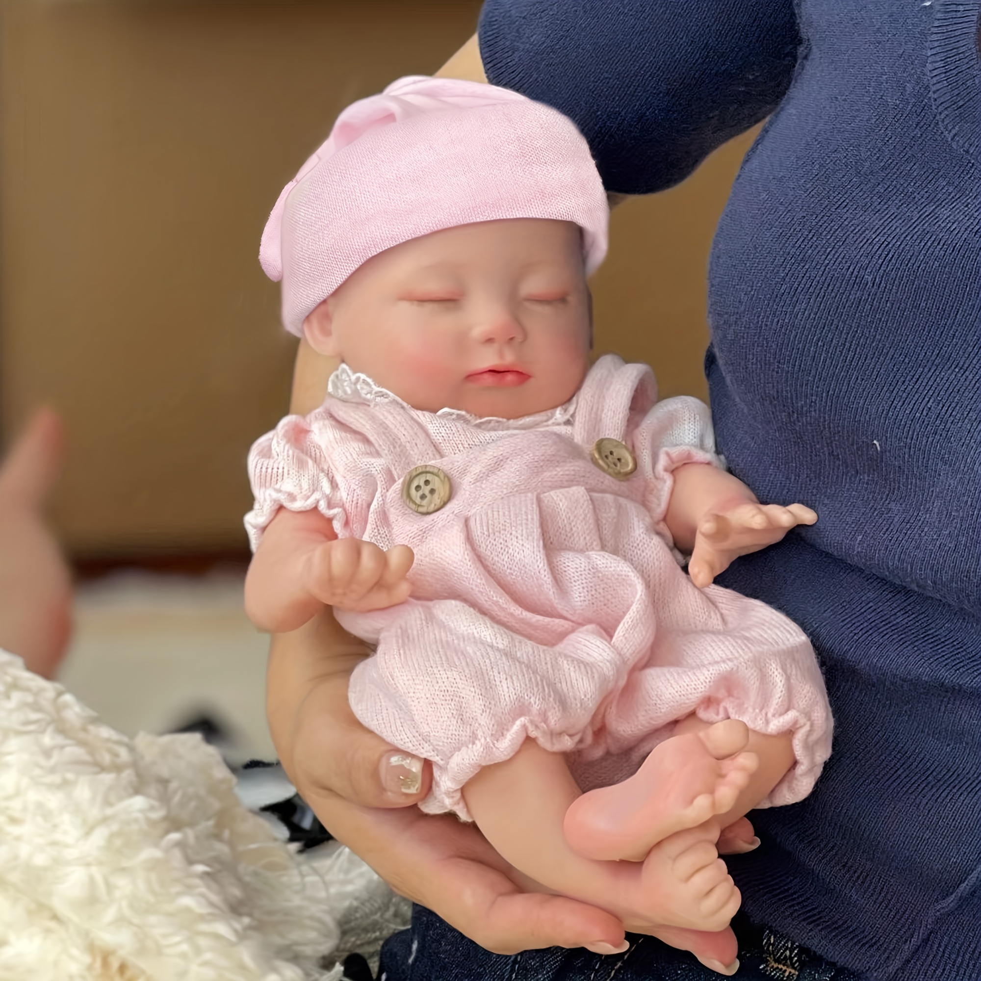 33CM Full Body Solid Silicone Girl Baby Reborn Doll Painted Real