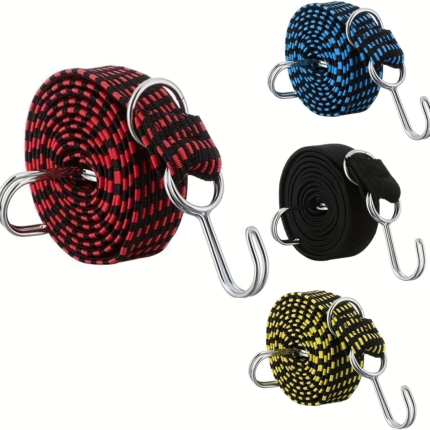 Clothesline Heavy Duty Rope with Hooks Elastic Luggage Straps Bungee Cords