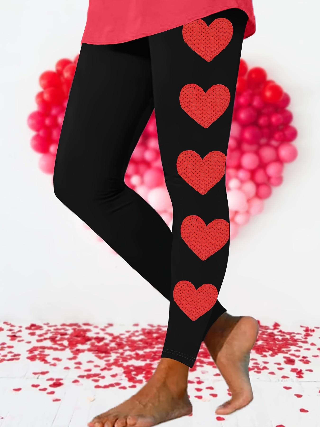 twifer valentines day gift sets women's legging womens leggings valentine  day cute print casual comfortable home leggings boot pants