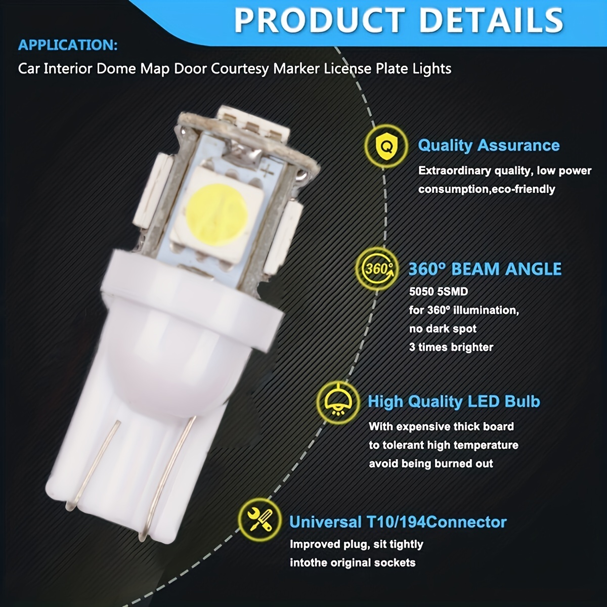 AMPOULE LED T10-W5W 360° - ROUGE