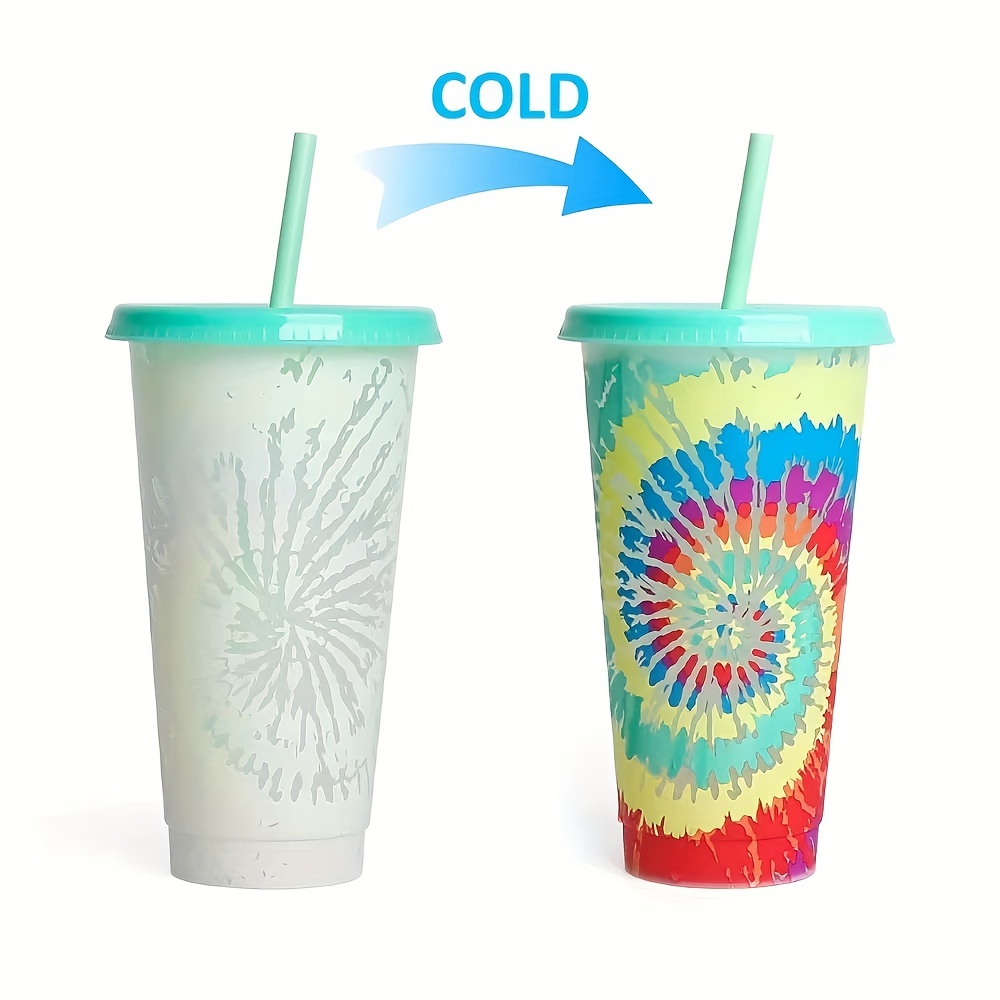 Color Changing Cute Water Cup, Temperature Sensitive Straw Water Cup With  Lid, Reusable Ice Drinking Cups For Halloween, Christmas Gift - Temu