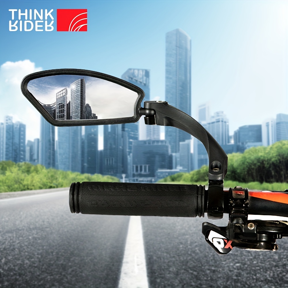Thinkrider Bike Rear View Mirror With Wide Range Reflector - Temu