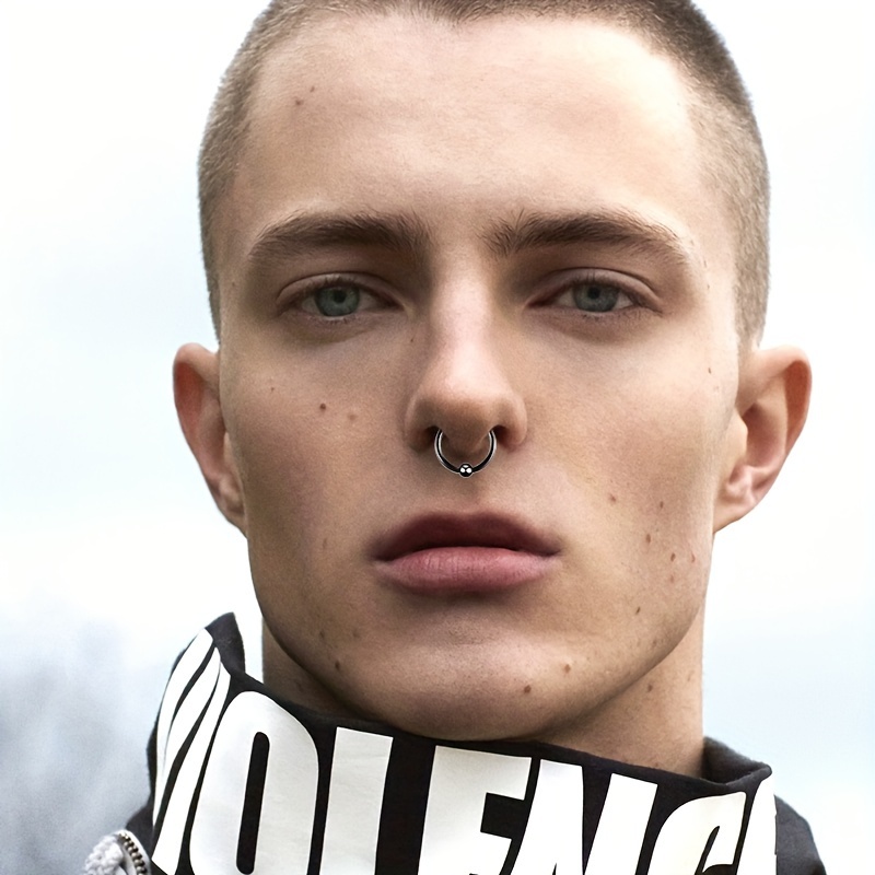 Mens stud hot sale nose piercing