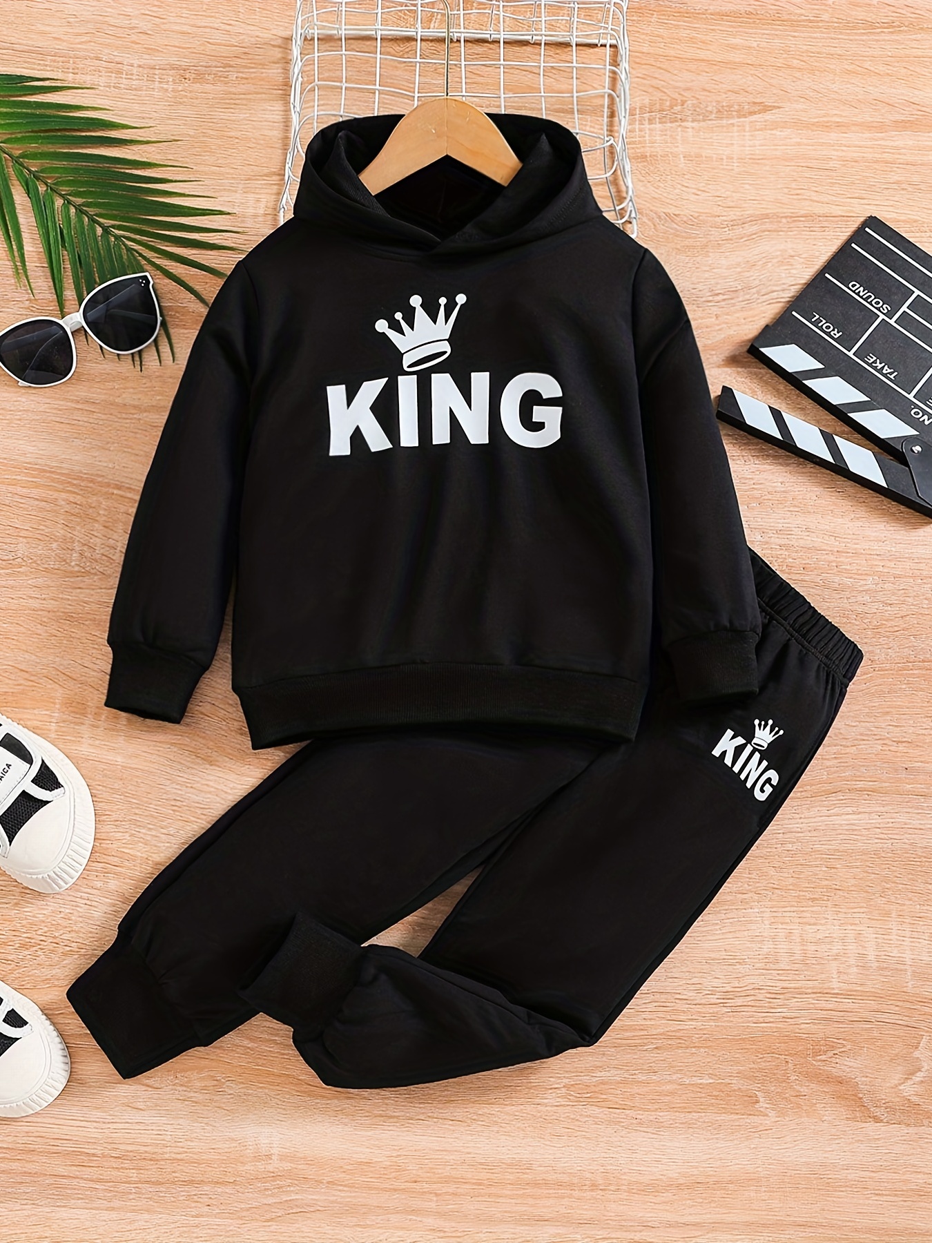 Infant Baby Girls Fashionable Hooded Pullover Long Sleeve Sweatshirt Trouser Elastic Waist Sweatpants Cute Stylish Letter Print Casual Sports Outfits For Autumn Winter G 601099529122563