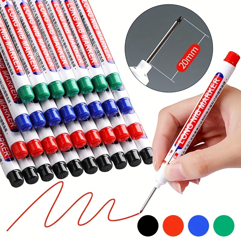 Long Nib Marking Pen Multifunctional Waterproof Deep Hole 30mm Reach Marker  For Woodworkingred