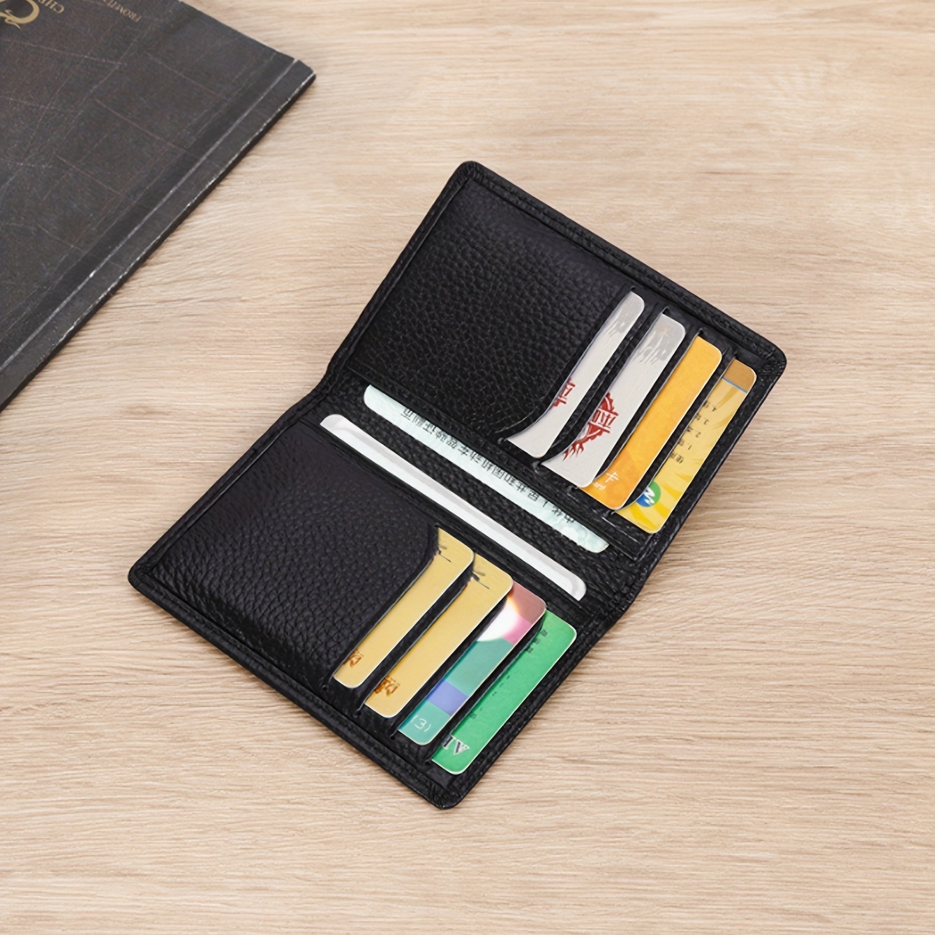 

Men's Fashion Ultra-thin Card Holder Genuine Leather Id Card Holder Minimalist Front Pocket Bifold Wallet