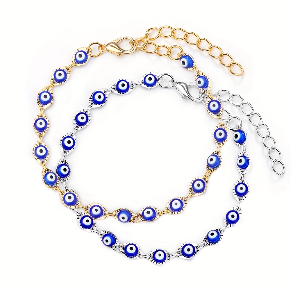 

Multicolor Devil's Eye Beads Resin Bracelet Copper Alloy Eye Chain Bracelet For Women