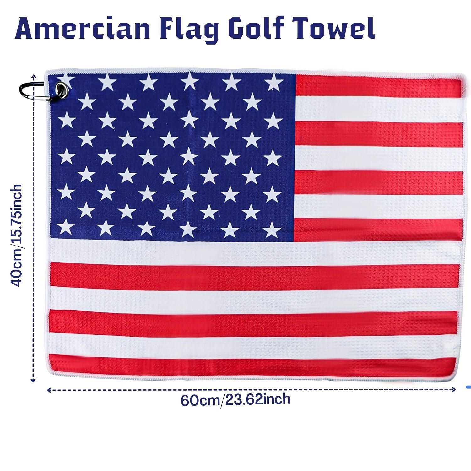 

1pc American Flag Pattern Golf Towel, Microfiber Sweat Absorbing Breathable Quick Drying Portable Golf Towel