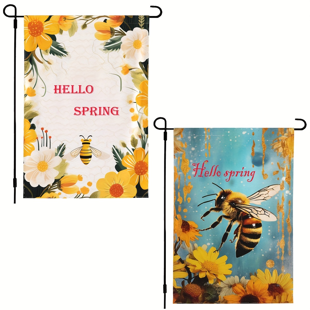 1pc Bandiera Giardino Bee Happy Bandiere Benvenuto Gnome - Temu Italy