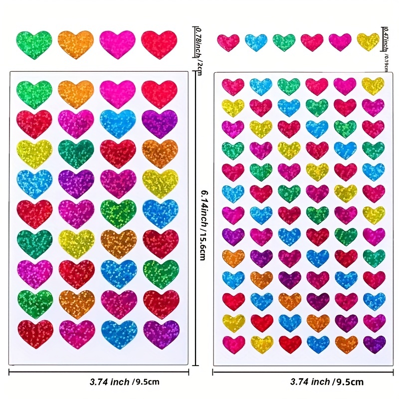 500pcs Glitter Heart Stickers For Envelopes Valentine's Day