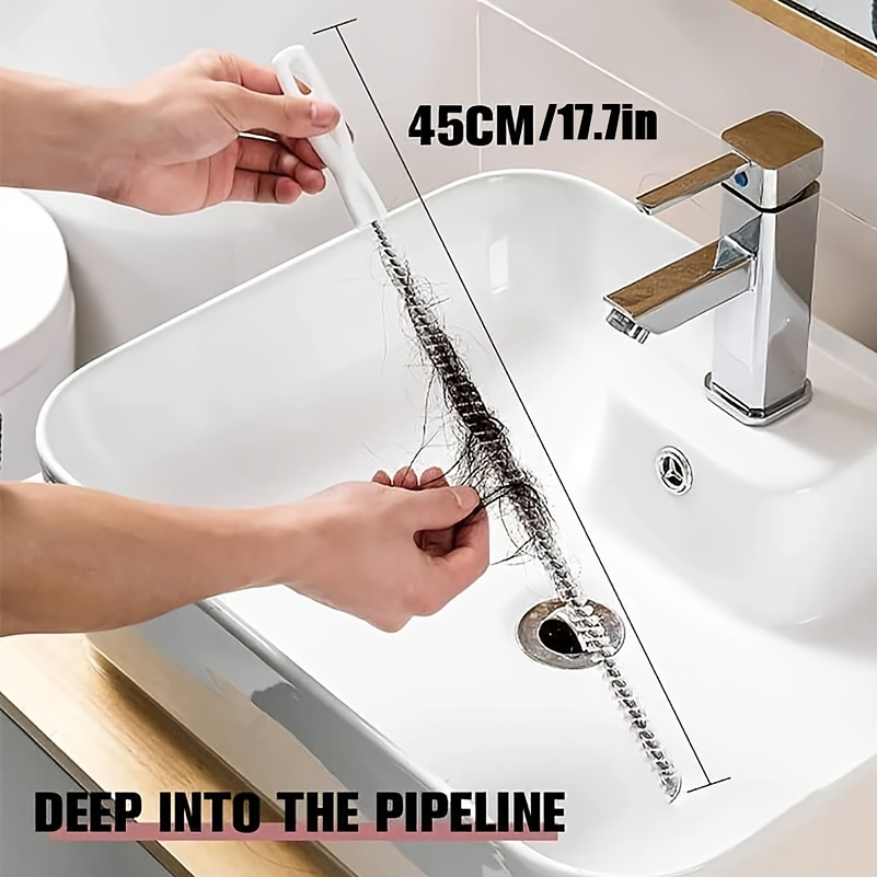 Pipe Dredging Brush Bathroom Hair Sewer Sink 45cm Cleaning Brush Drain  Cleaner