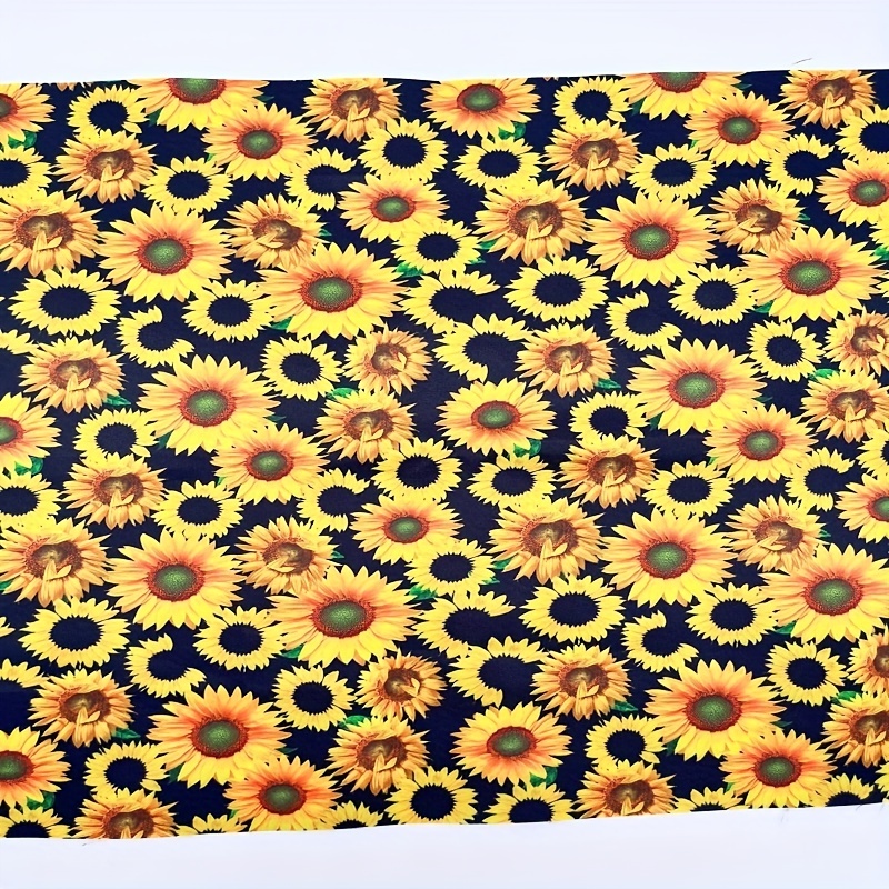 Sunflower Printed Polyester Cotton Fabric For Patchwork - Temu