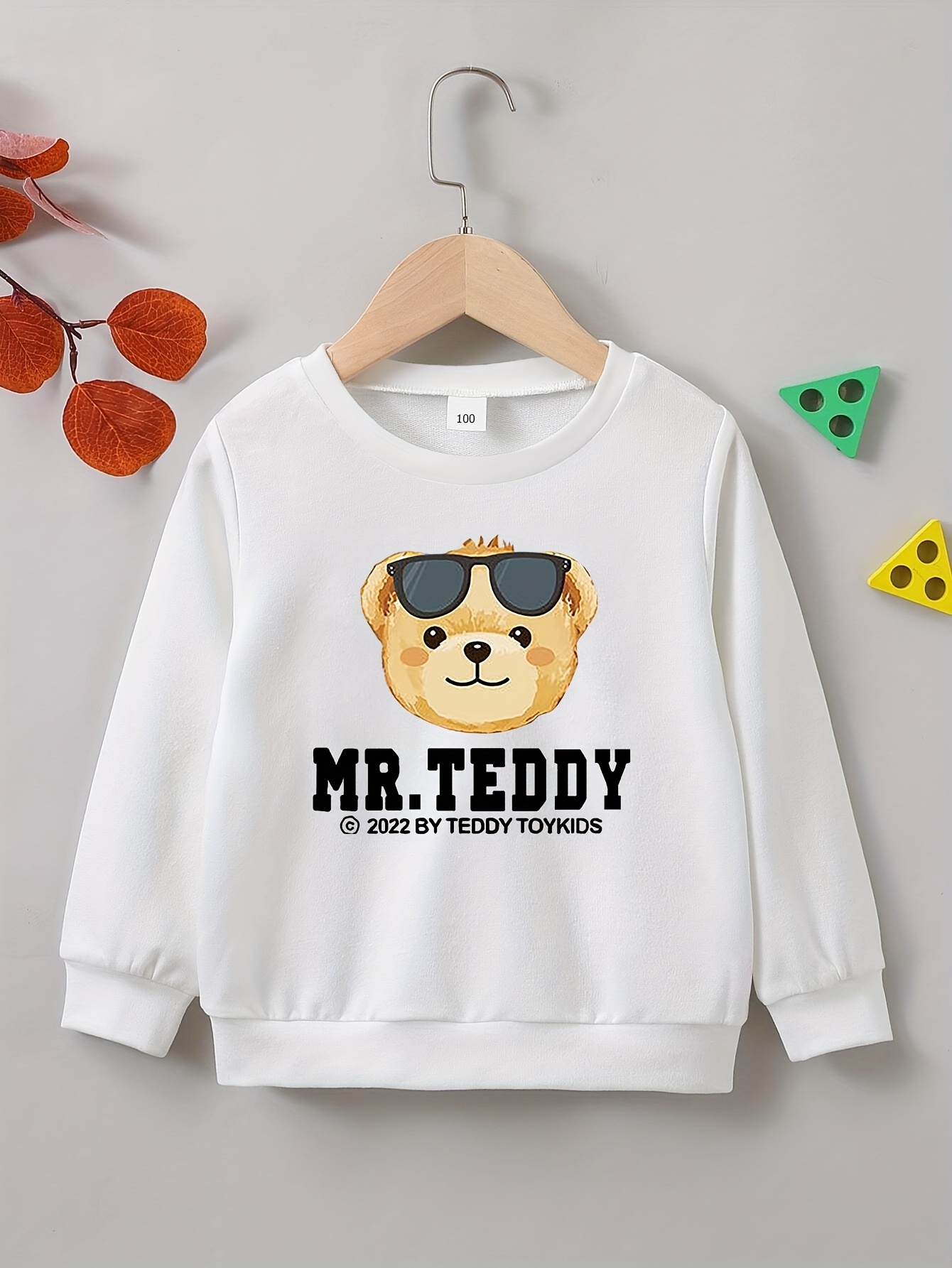 Cute Mr. Teddy Pattern Print Sweatshirt For Kids Boys - Keep Your Little  One Warm And Trendy! - Temu Japan