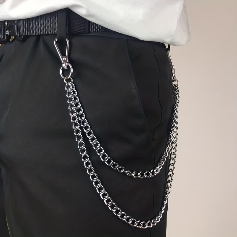 1pc Waist Chain Keychains Belts Women Punk Link Chain Belt Men Hip Hop  Accessori