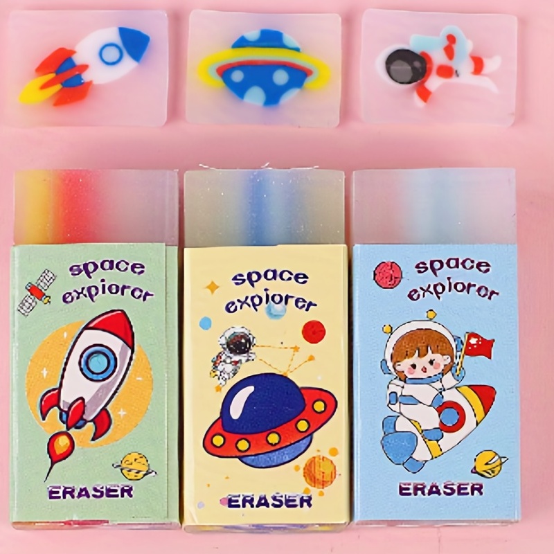 Space Theme Erasers For Students Assortment Novelty Pencil - Temu