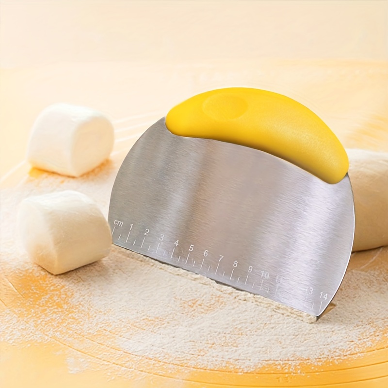 Stainless Steel Dough Pastry Scraper With Measuring Pizza Cutter