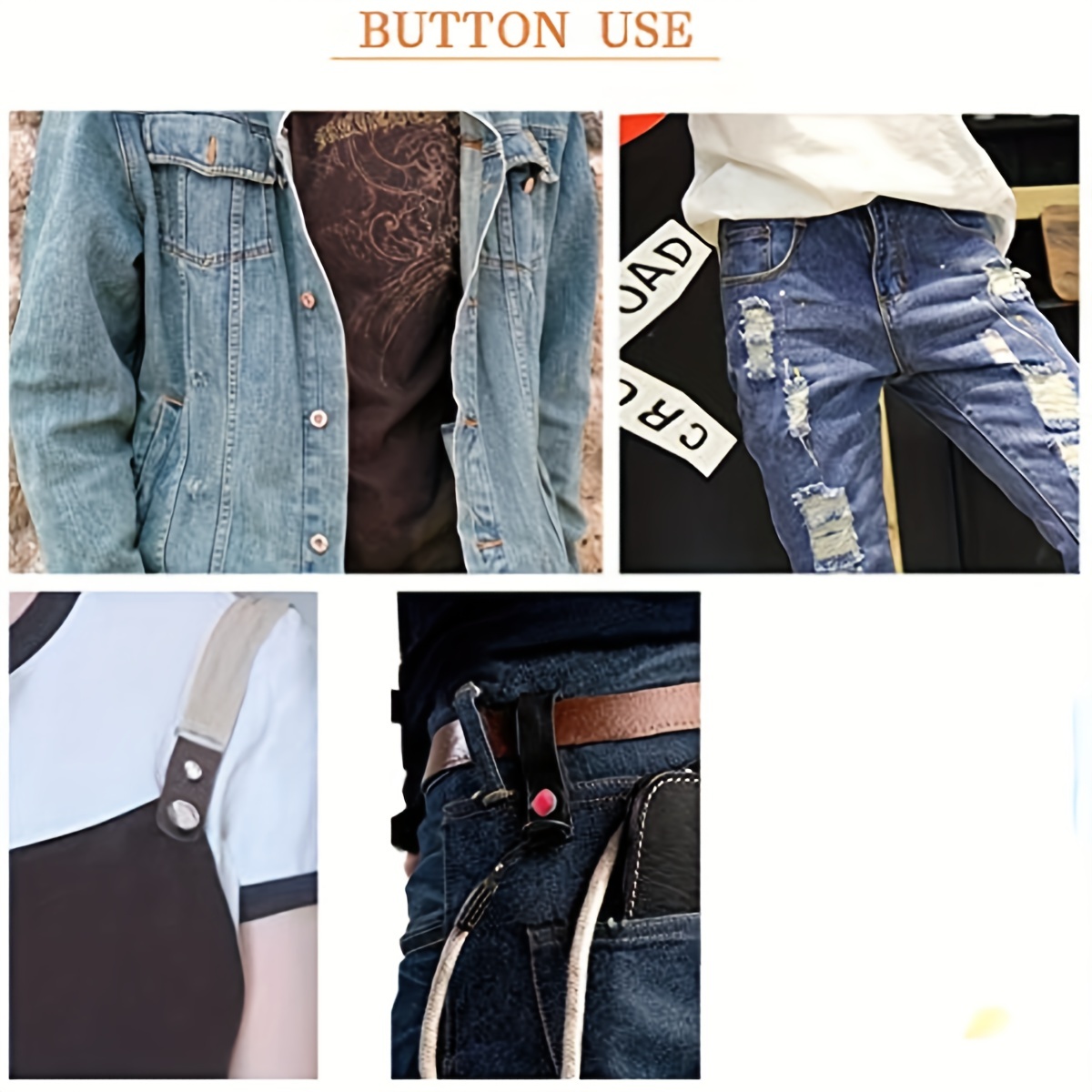 6pcs Adjustable Seam Button Pins for Jeans Sweater Suit