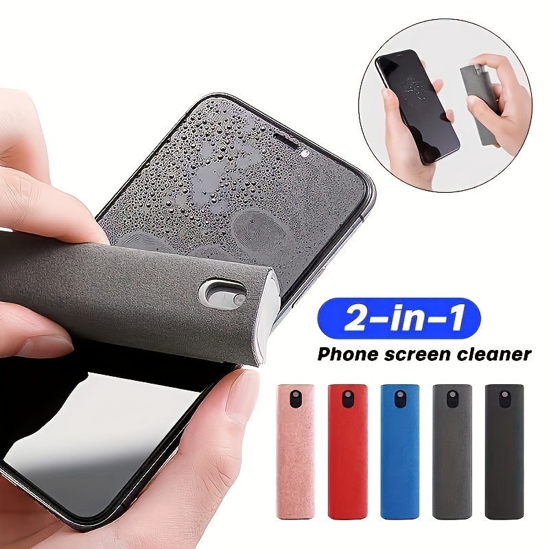1pc, New Two-in-one Microfiber Screen Cleaner Spray Bottle Set For Phone  For Computer Microfiber Cloth Wipe For Mobile Phone Cleaning