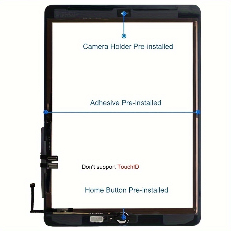 For iPad 6 6th Gen 2018 A1893 A1954 Home Button Touch Screen Digitizer  Replace