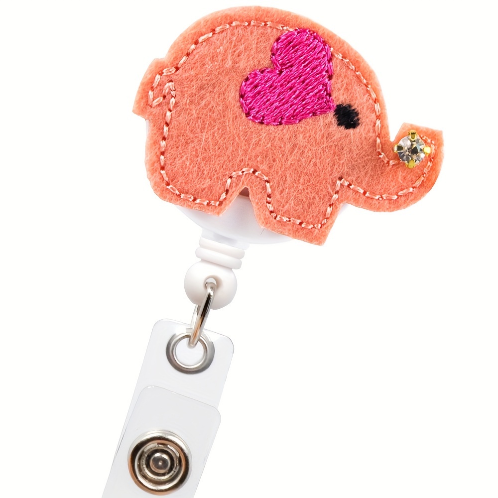 1PC Elephant Badge Reel, Cute Badge Holder Retractable with ID