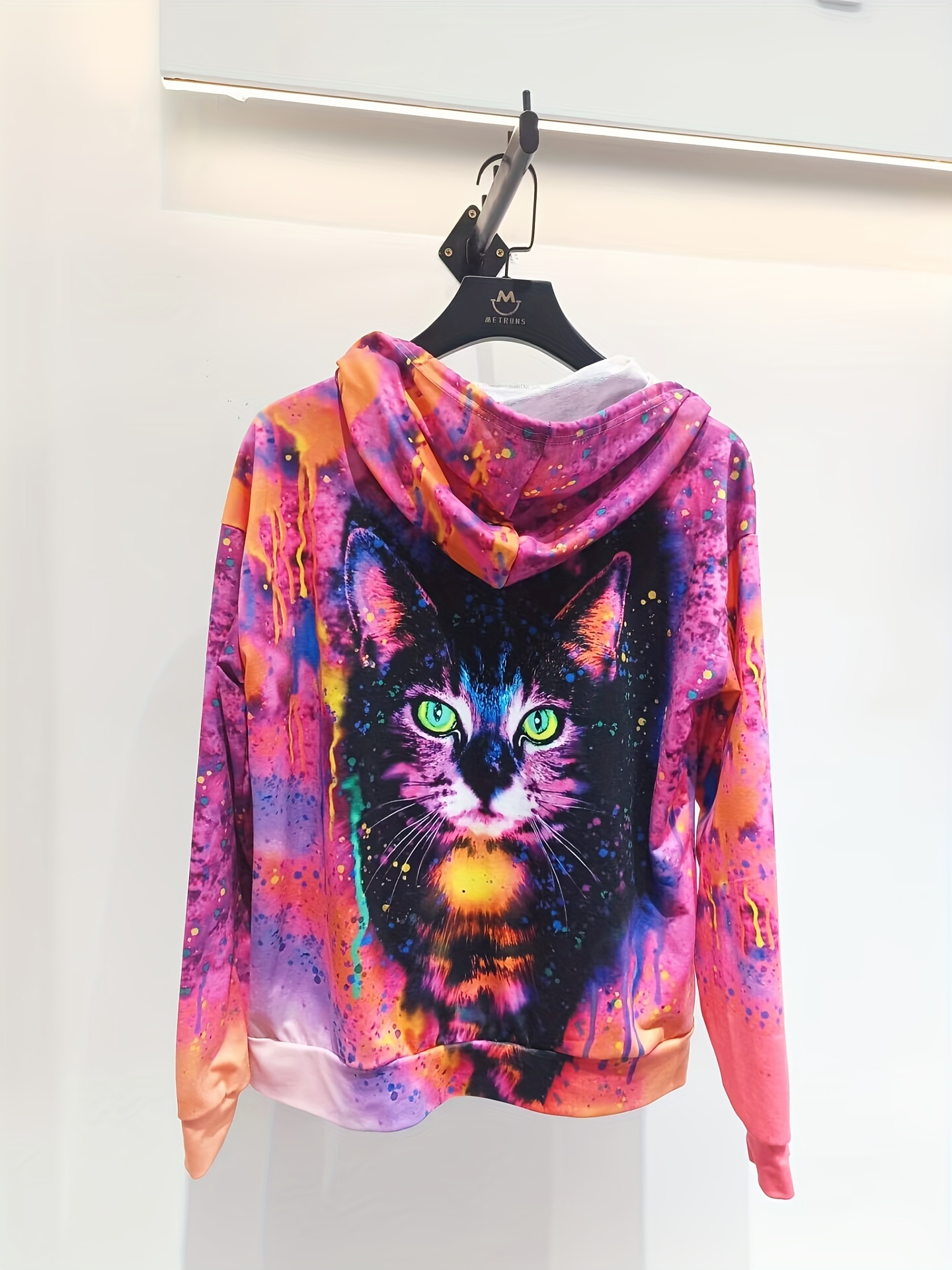 3d Cat Graphic Sports Hooded Sweatshirts Casual Drawstring - Temu