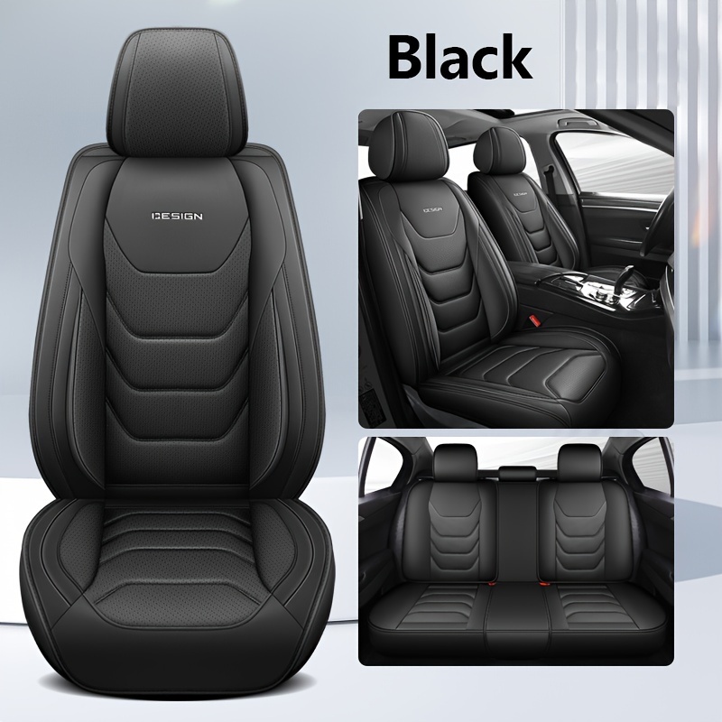 Universal Black Car Front Seat Cover Breathable PU leather Seat pad Cushion  