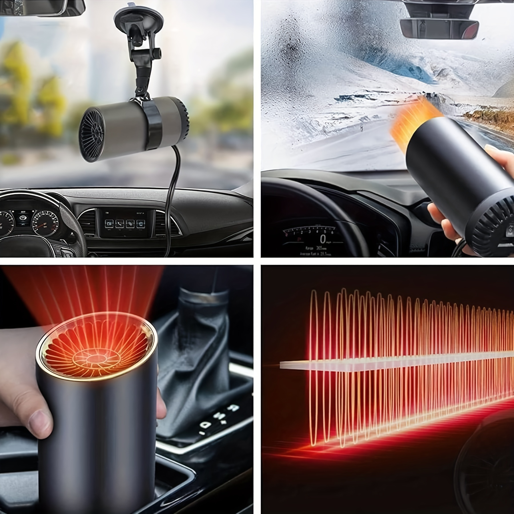 2 IN 1 Portable 12V Fast Car Heater Windshield Defogger and