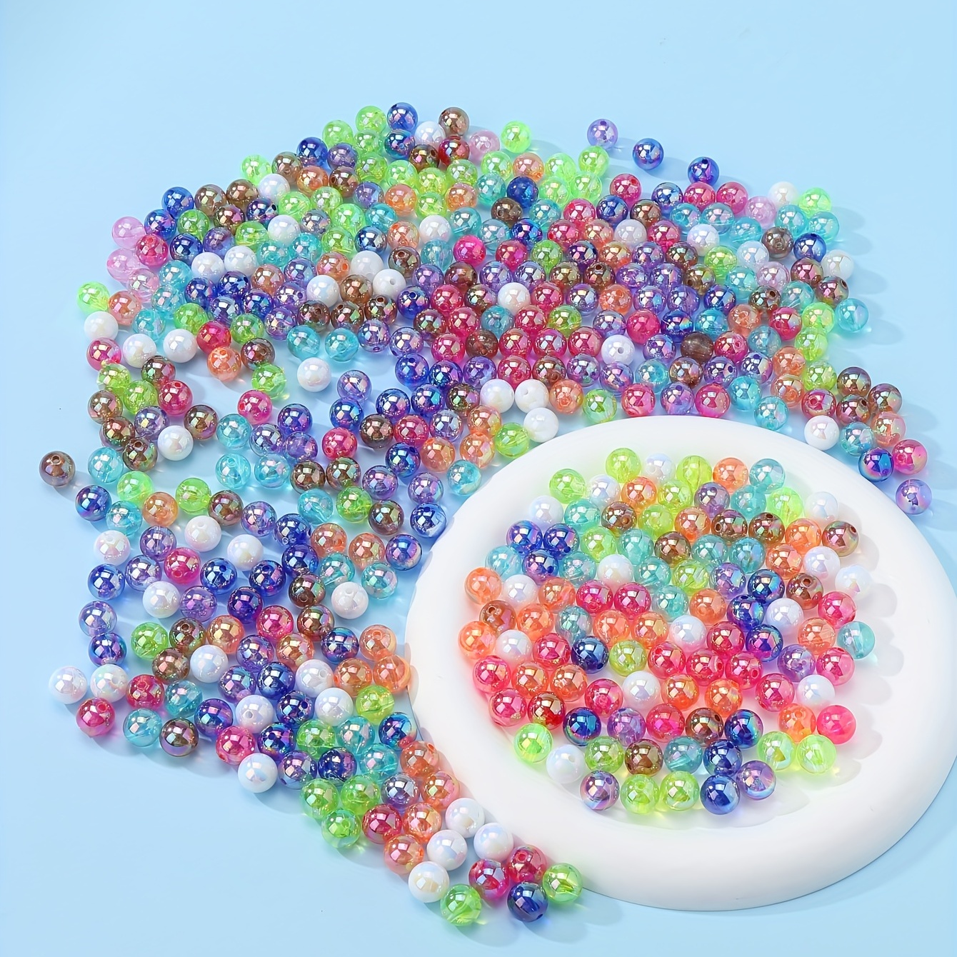 Rainbow Color Beads For Diy Bracelet Necklace Accessories - Temu