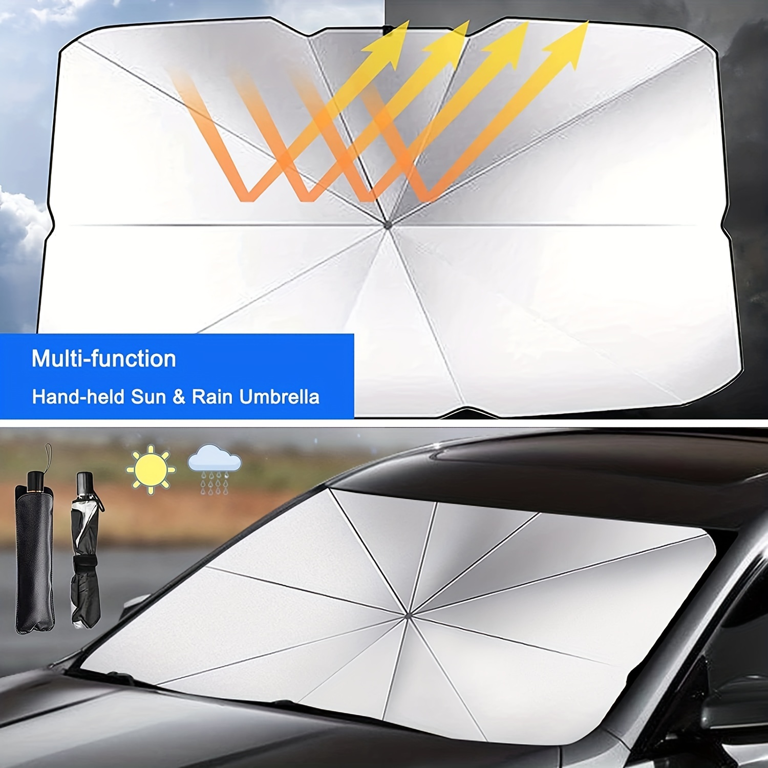 Foldable Vehicle Sunshade 125cm/145cm Windshield Umbrella For Front Window,  Heat & UV Protection Auto Accessories From Pubao, $16.4