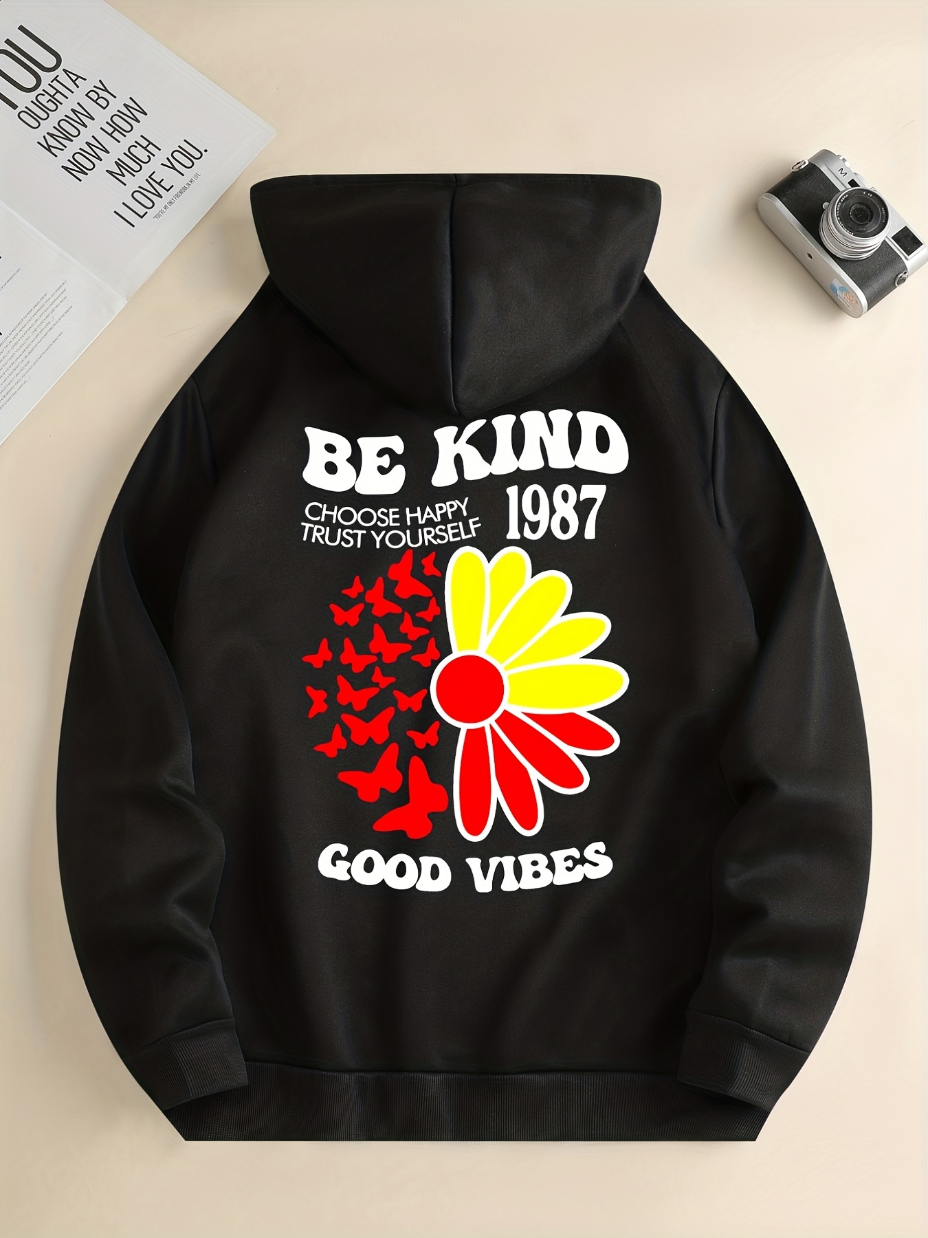 FLOWER PULLOVER HOODED SWEAT-