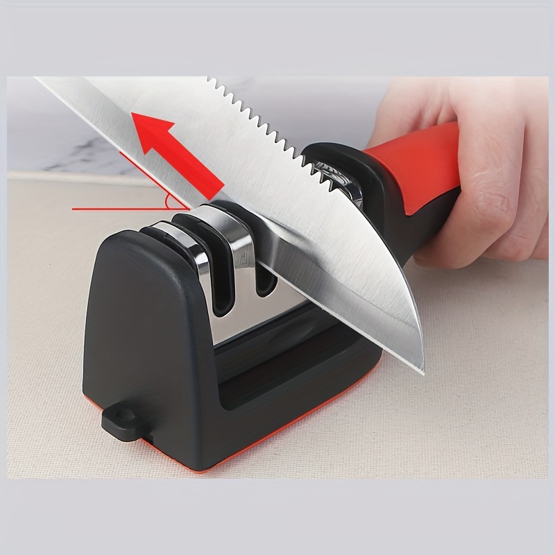 4-in-1 Kitchen Chef Knife Scissors Sharpener,4-Stage Quality Knife  Sharpening Tool to Repair, Grind, Polish Blade, Professional Kitchen Knife