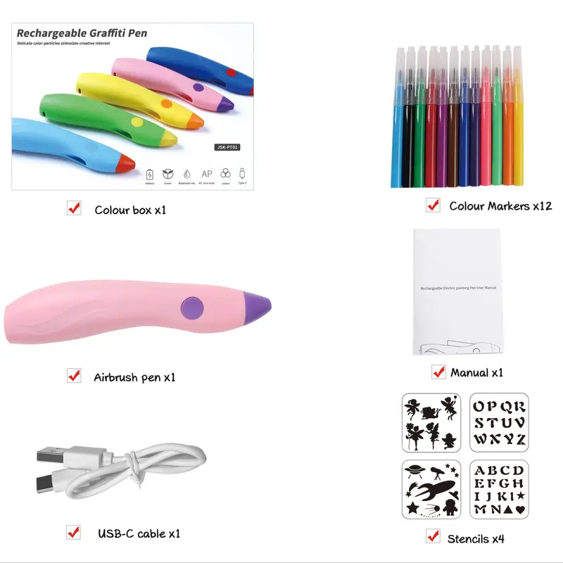 Spray Pen Stencil Colour Pen Spray Paint Set Electric - Temu