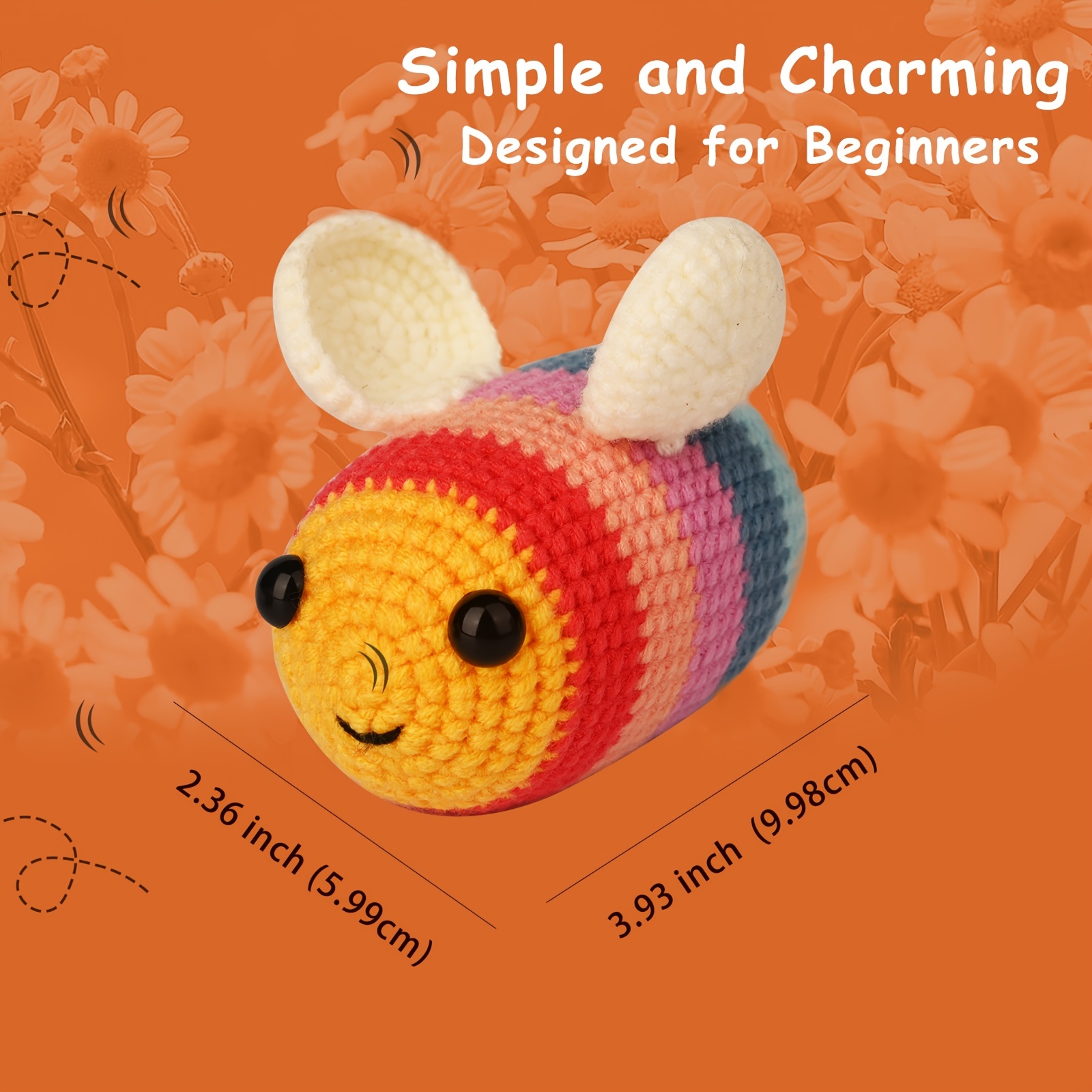 tsobrush turtle bee crochet kit for beginners - diy cute crocheting kit