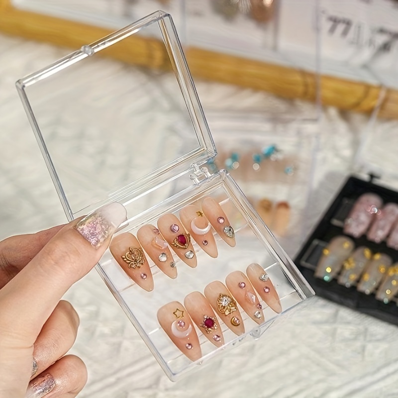 10Pcs Press on Nail Storage Box False Nail Packaging Box for Home Use